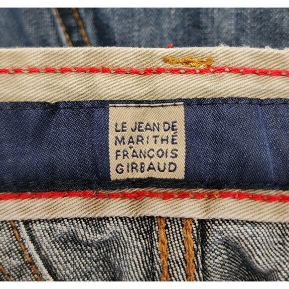 Y2K Marithe Francois Girbaud Double Button Skater Hip Hop Blue Jeans Size 44 - Picture 3 of 16